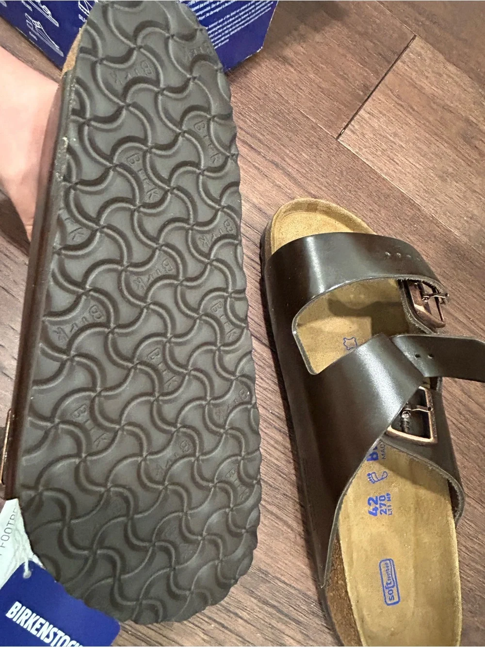 Birkenstock Brown Leather Cross-Strap Sandals